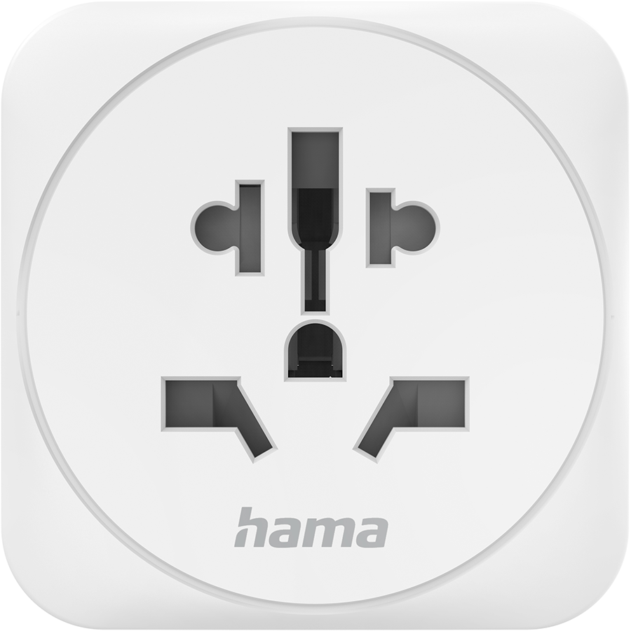A white multi-socket adapter with a three-pin socket design.