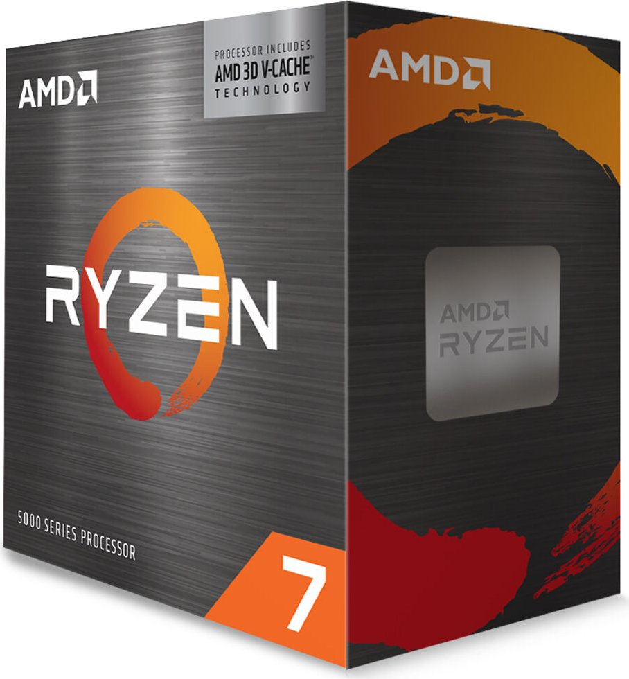 AMD Ryzen 7 5000 Series Prozessorbox mit AMD 3D V-Cache Technologie.