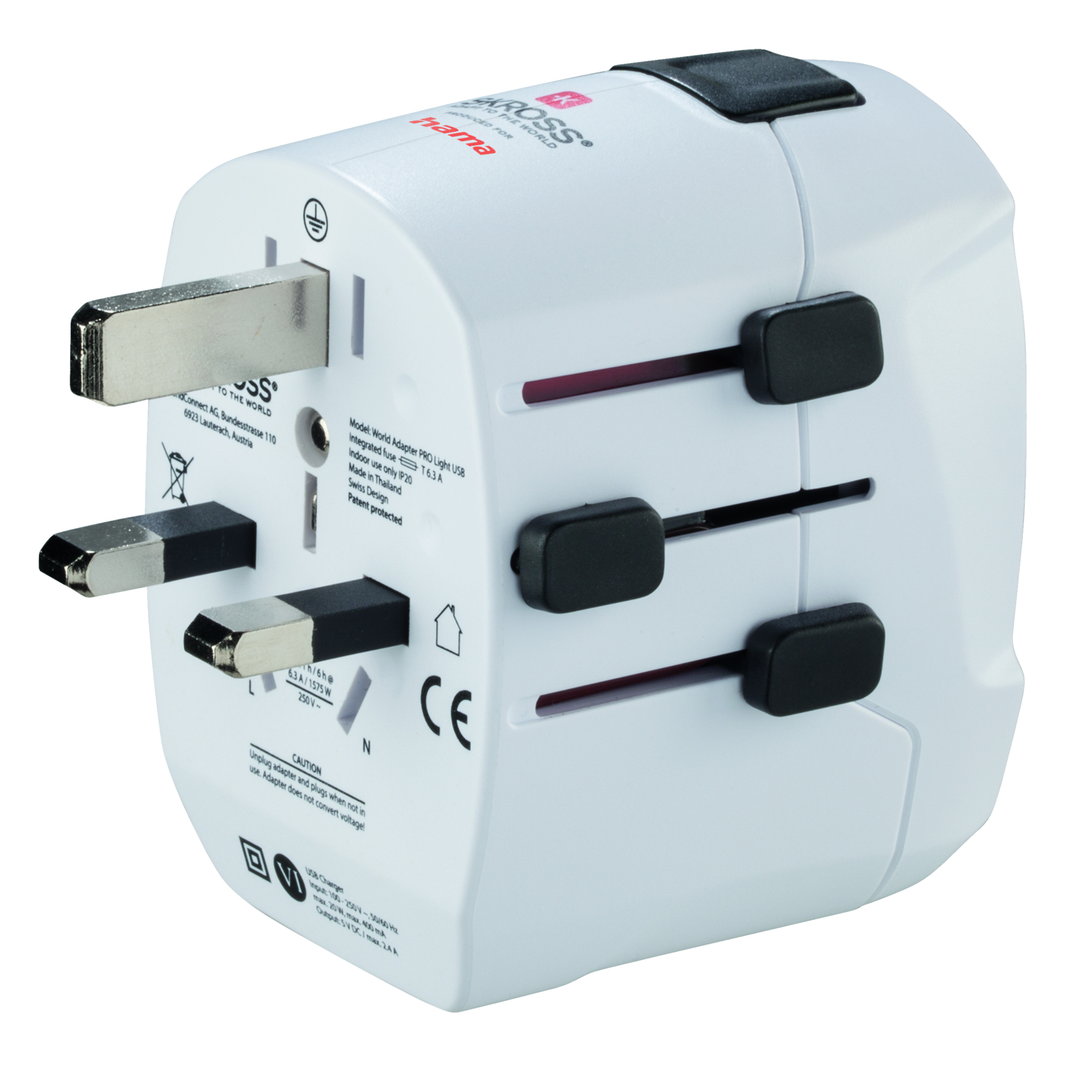 Adaptateur universel Hama TRAVEL Blanc