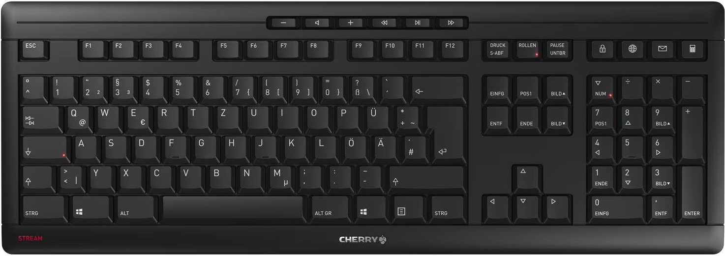 CHERRY Stream Desktop Recharge - Set tastiera e mouse (Nero)