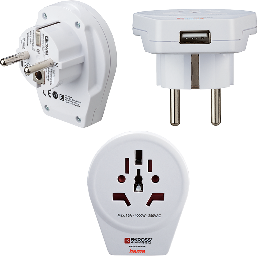 Hama 223475 Reisadapter World - Europa Usb