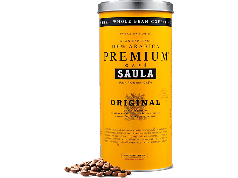 SAULA café en grano descafeinado paquete 1 Kg