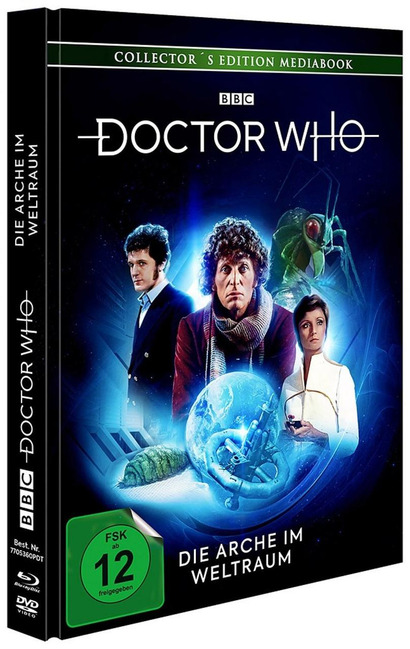 Doctor Who DVD-Box-Set mit drei Charakteren und dem Titel der DVD.