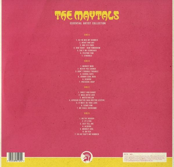 Eine Vinyl-Schallplatte mit Titelliste und Albumcover mit 'The Maytals'.