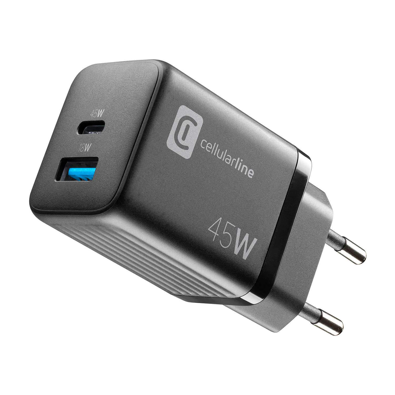 Caricabatterie Cellular Line Multipower GaN45W 2 porte