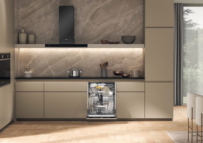 WHIRLPOOL W8I HT40 T Teljesen integrálható mosogatógép, C, MaxiSpace, 6. Érzék technológia, PowerClean Pro, NaturalDry