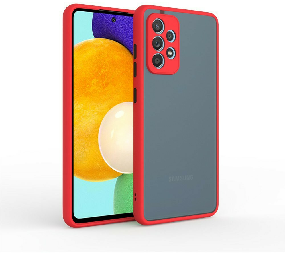 CASE AND PRO Műanyag tok, Samsung S21FE, piros-fekete