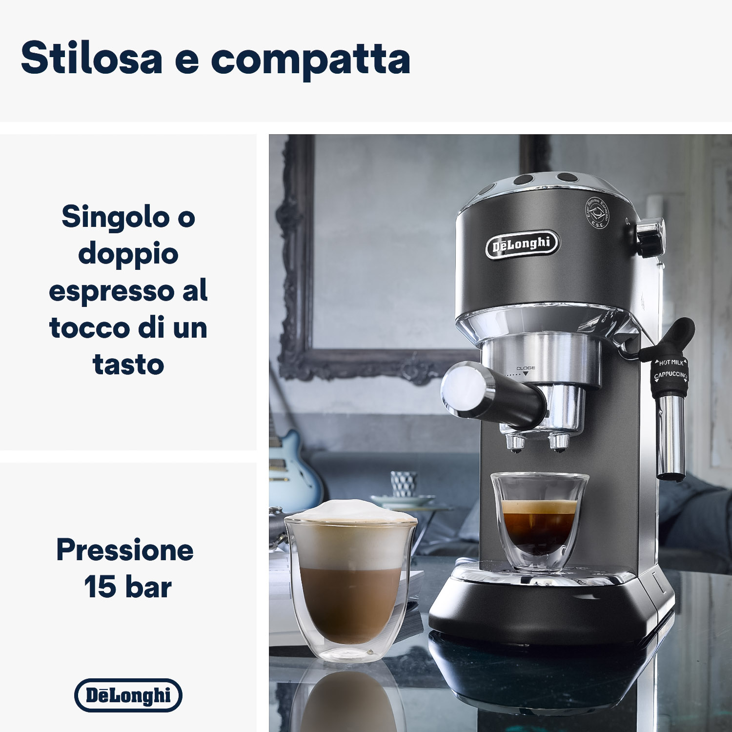 Ugello Vapore Originale DeLonghi Dedica EC685 E EC695 – 2 Pezzi, Nero, Made In Italy
