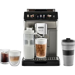 DE LONGHI ECAM450.86.T  Eletta Explore Cold Brew Kaffeevollautomat (Titan, Kegelmahlwerk, 19 bar, externer Milchbehälter)