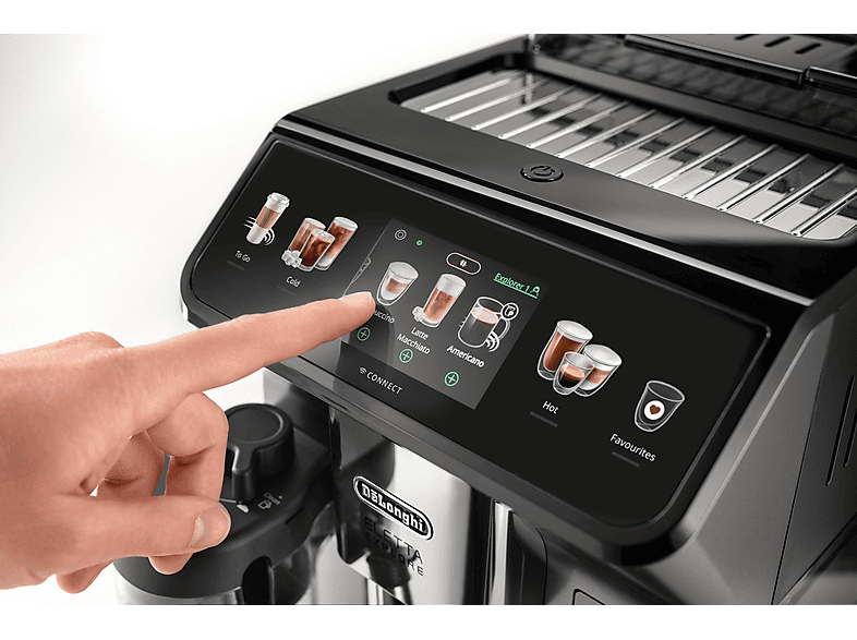 De'Longhi ECAM450.86.T Eletta Explore Cold Brew Kaffeevollautomat (Titan, Kegelmahlwerk, 19 bar, externer Milchbehälter) — Foto 2 von 5