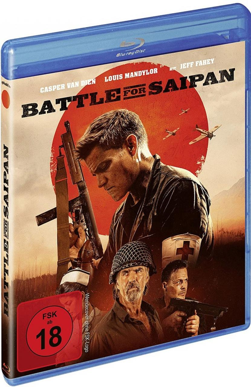 Eine Blu-ray-Disc-Hülle mit Filmcover-Art mit Schauspielern und einer Kriegsszene wird gezeigt.