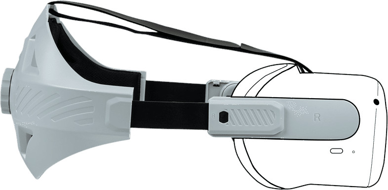 VR headset from side view.