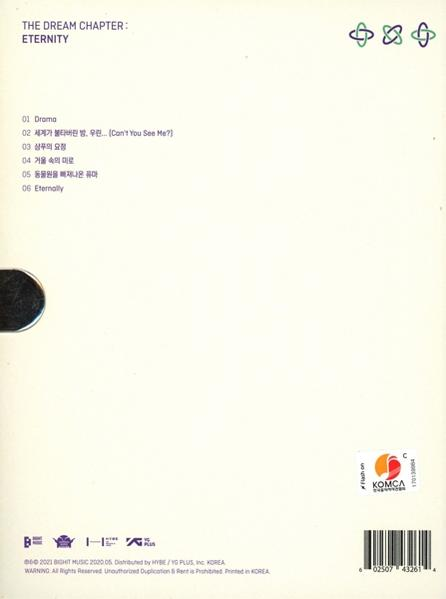 Rückseite eines Albums mit Titelliste, Urheberrechtsinformationen und Barcode.