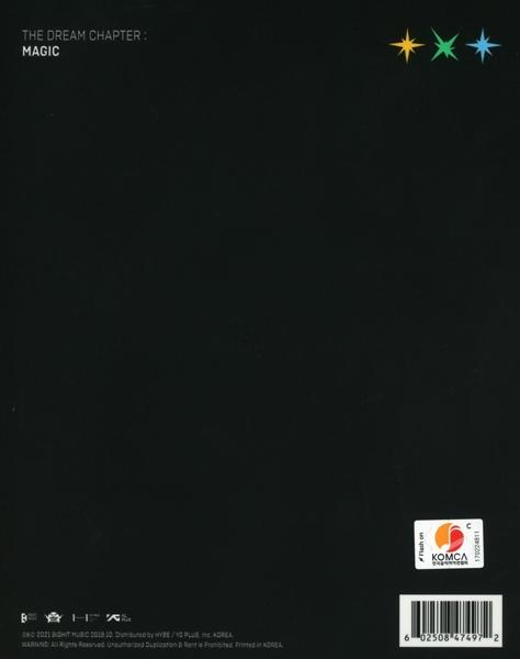 Schwarzes Albumcover hat ein Logo mit drei Sternen und eine Trackliste.