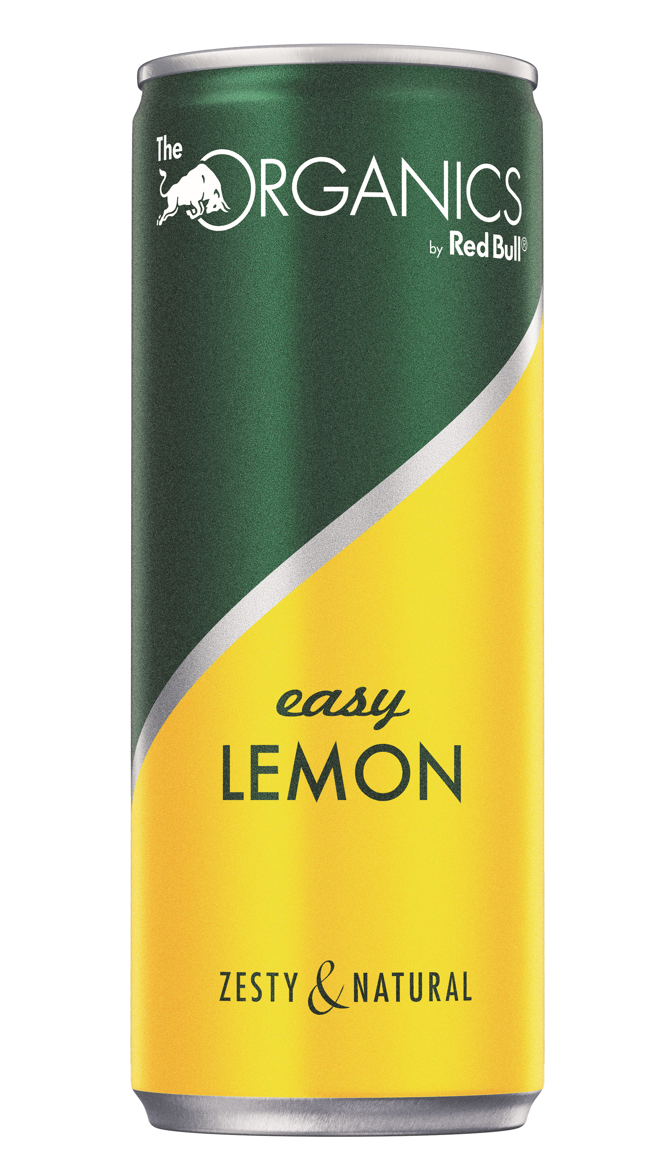Red Bull Dose mit grünem und gelbem Design. Sagt easy Lemon.