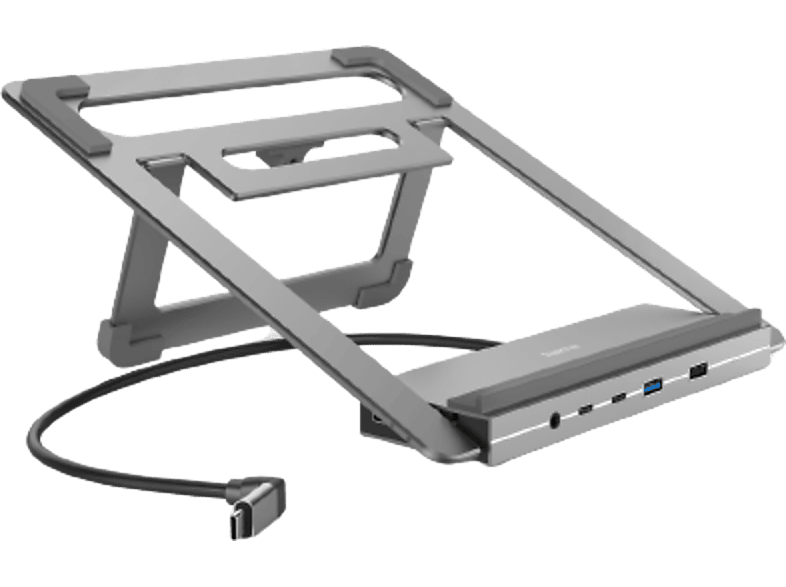 Hama 00200139, 12 puertos en 1, Conector USB C, Resolución 4K, Puerto de Audio 3,5 mm, Gris