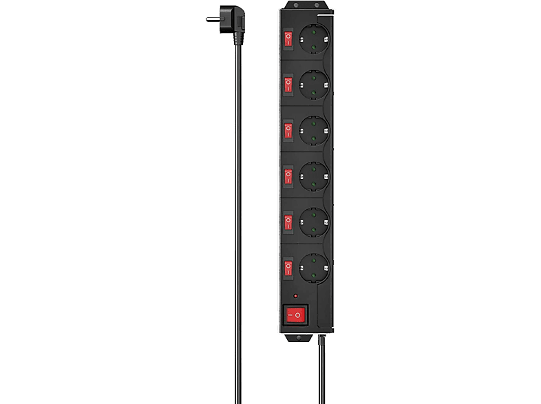 Regleta de enchufes, 3 Tomas, USB-A 17 W, interruptor, 1,4 m