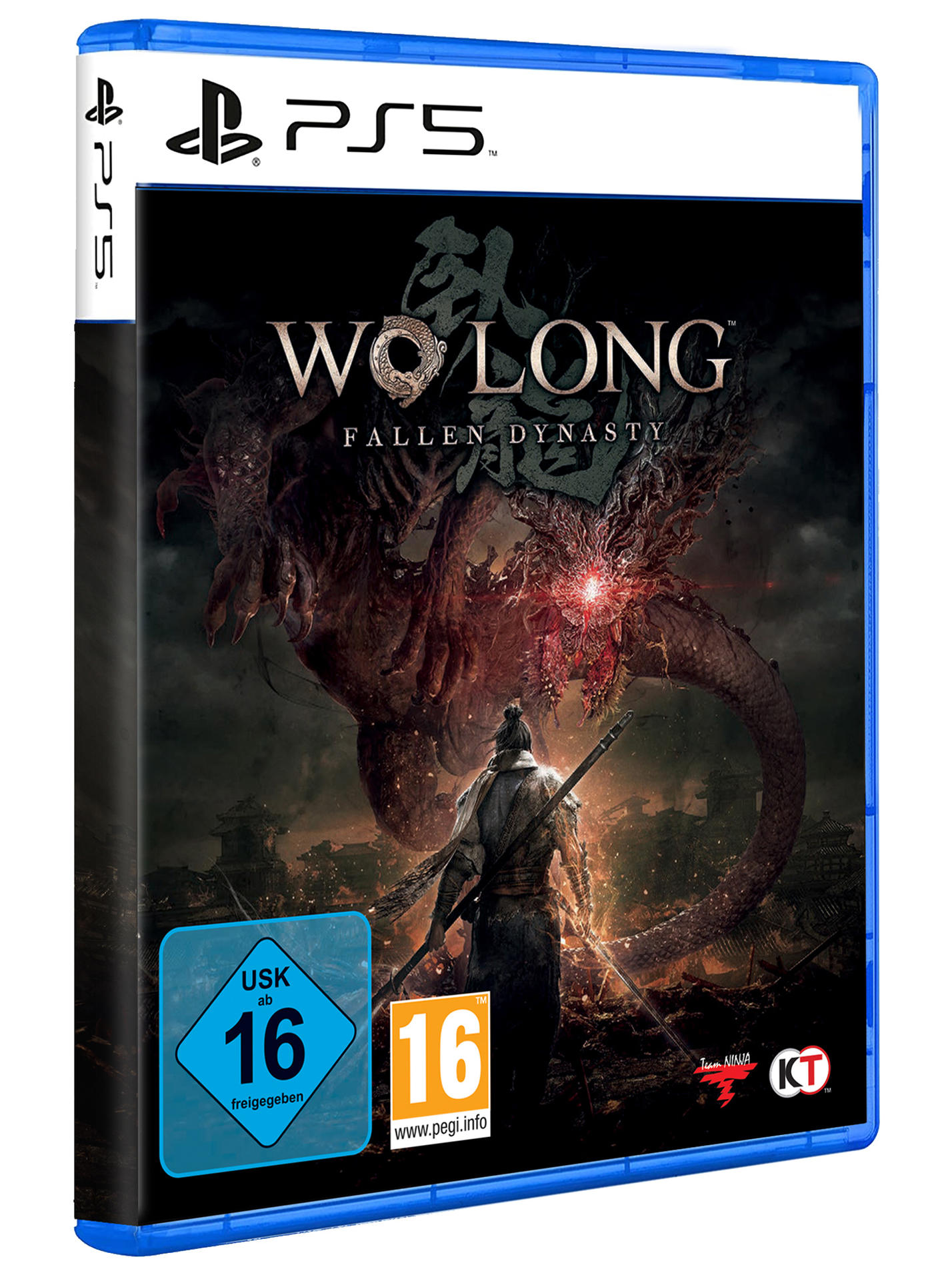 PS5-Spielbox für Wo Long: Fallen Dynasty mit Fantasy-Art-Cover.
