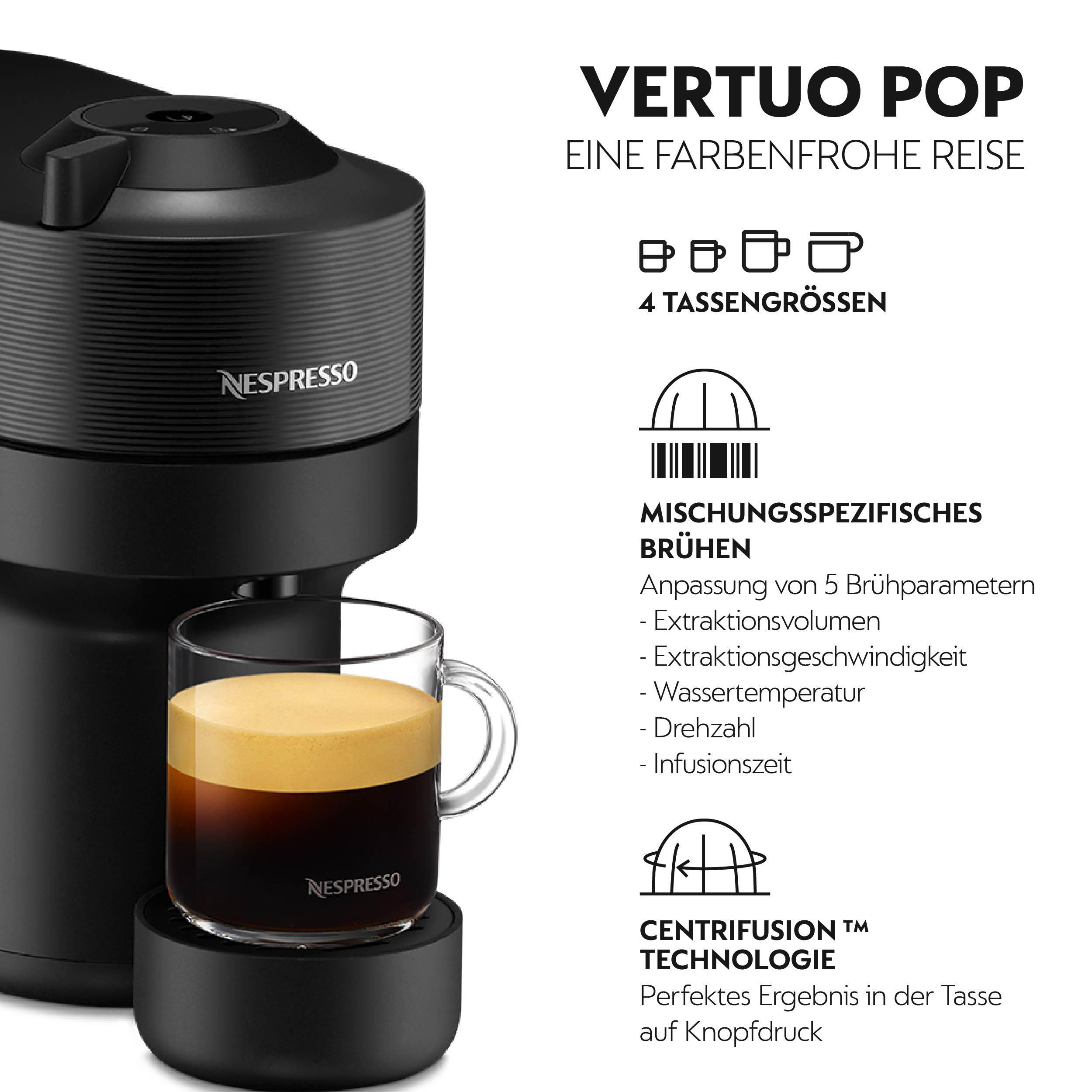 DELONGHI Pop Schwarz Nespresso Kapselmaschine Vertuo ENV90.B