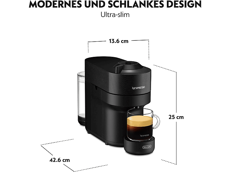 Thumbnail - DELONGHI Nespresso Vertuo Pop ENV90.B, 4 Tassengrößen, platzsparendes Design, einfache Bedienung, Kapselmaschine Schwarz