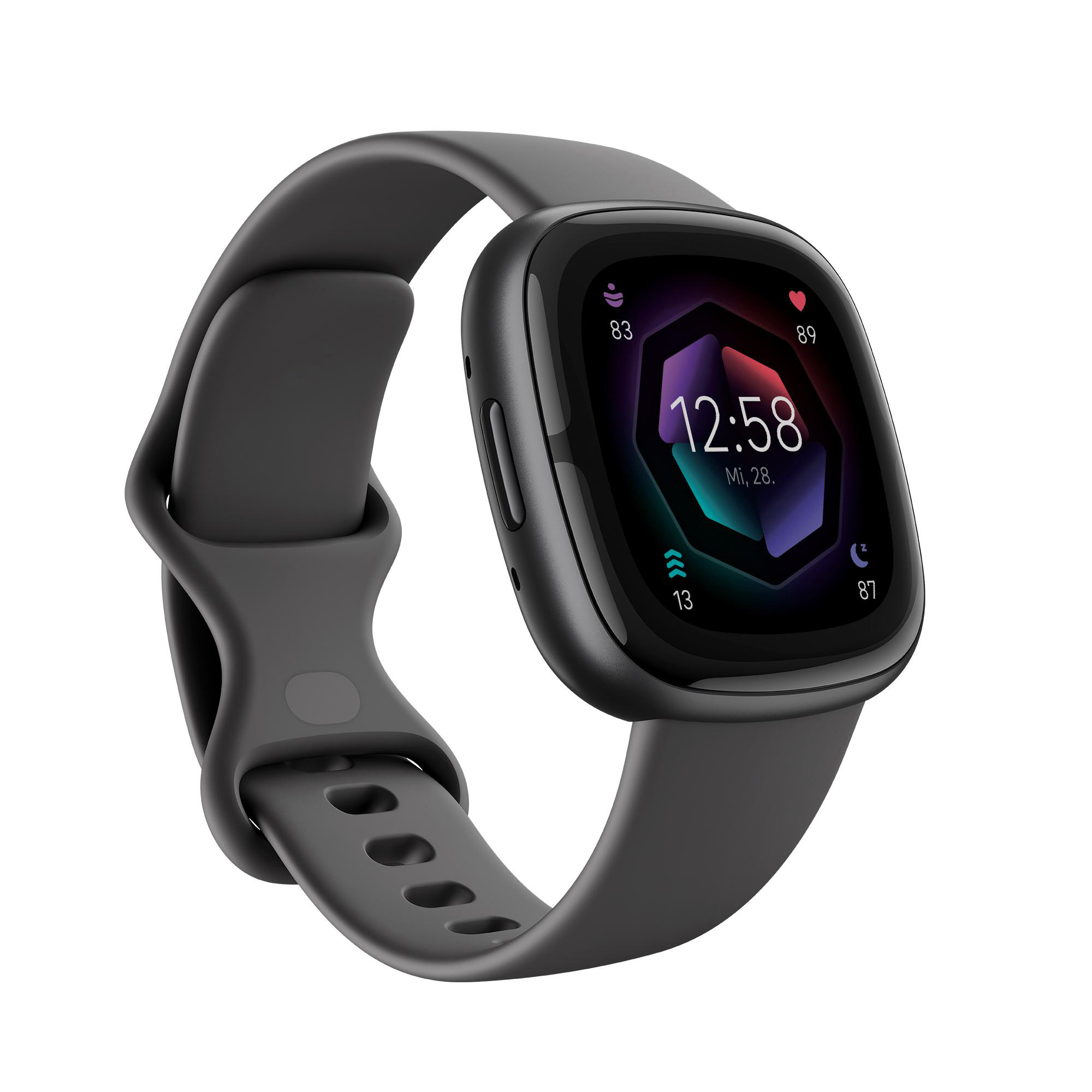 Elastomer, Grey/Graphite 2 S/L, Sense Aluminium Smartwatch Shadow FITBIT