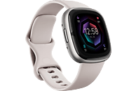 FITBIT Sense 2 Smartwatch Aluminium Elastomer, S/L, Lunar White/Platinum
