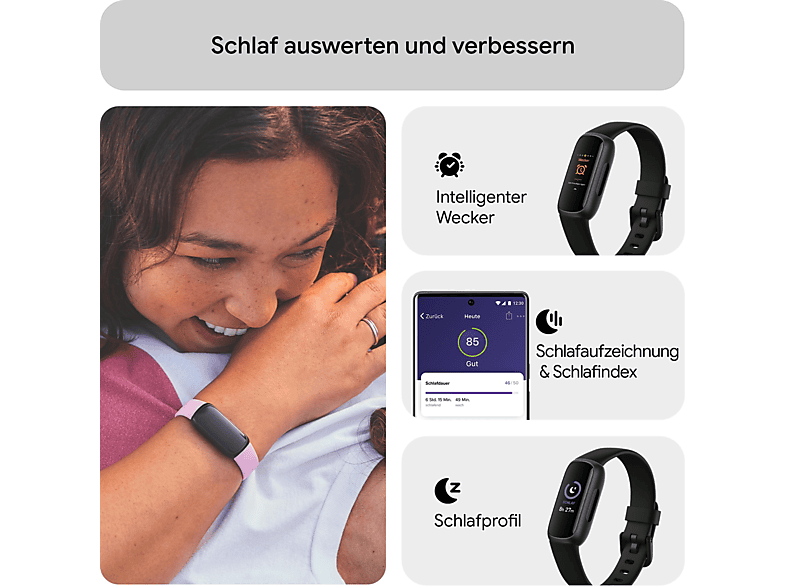 FITBIT Inspire 3, Fitness Tracker, S und L, Midnight Zen/Black