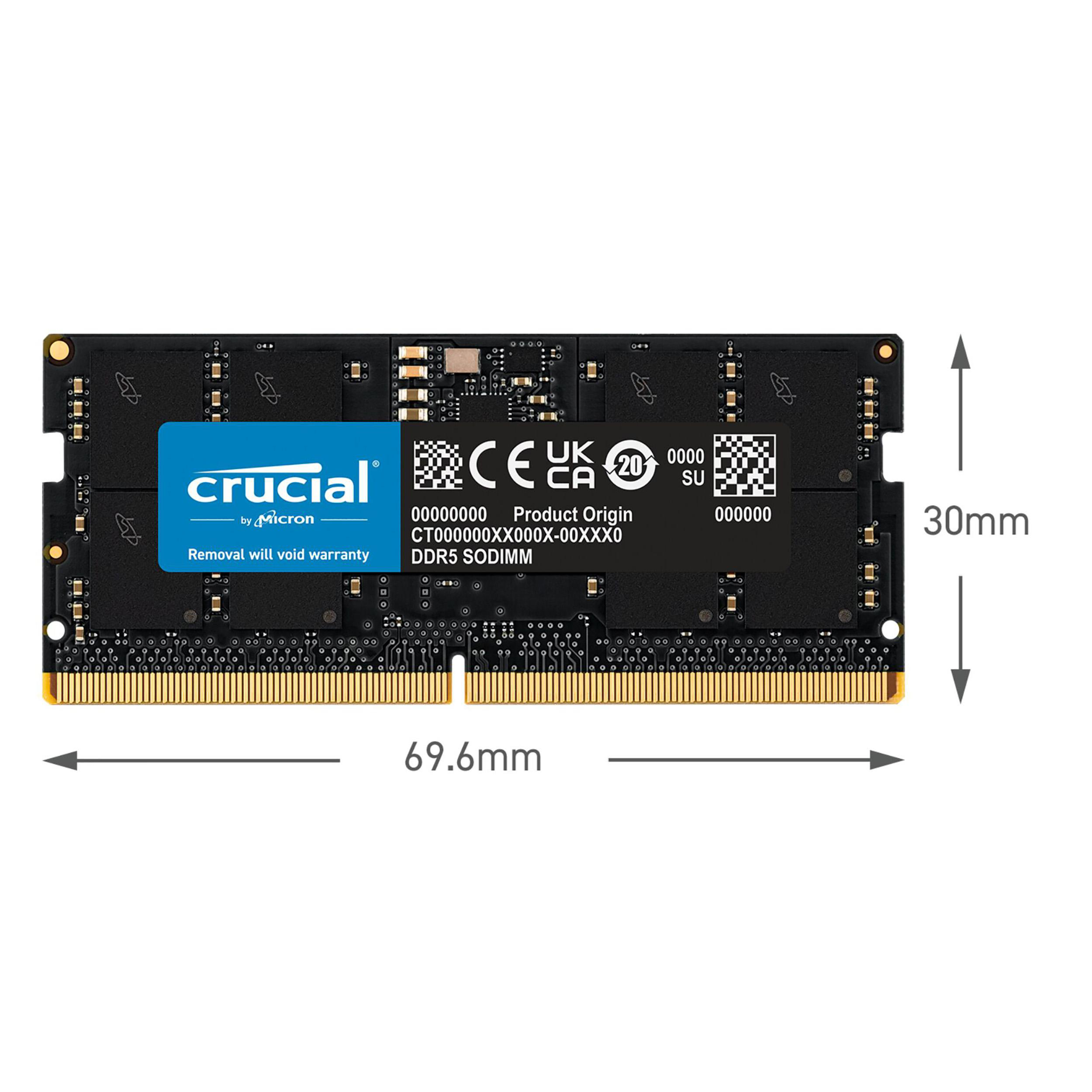 GB 16 Arbeitsspeicher DDR5-5600 RAM, CRUCIAL DDR5 CT16G56C46S5 SODIMM, 262-Pins, CL46