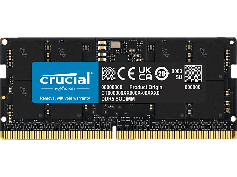 CRUCIAL CT16G56C46S5 DDR5-5600 RAM, Arbeitsspeicher 16 262-Pins, DDR5 GB CL46 SODIMM