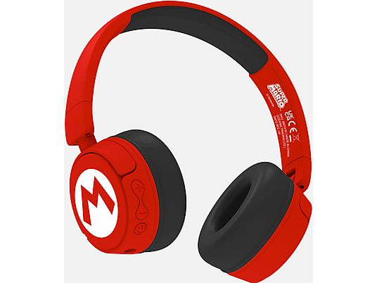 OTL TECHNOLOGIES Super Mario Logo Kids - Cuffie (On-ear, Rosso)