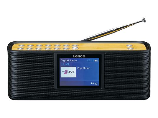 LENCO PDR-045BK - Digitalradio (DAB+, FM, Bambus-Schwarz)