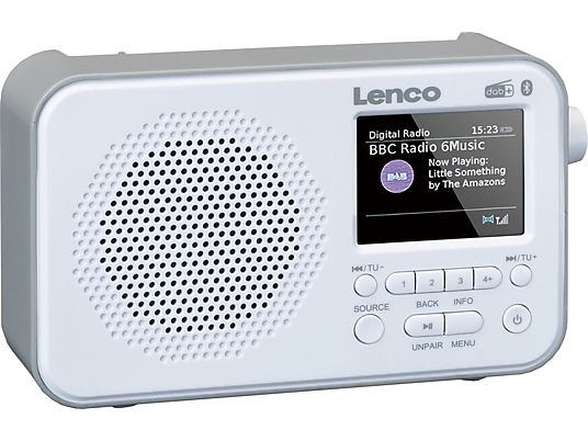 LENCO PDR-036WH - Digitalradio (FM, DAB, DAB+, Blanc/gris)