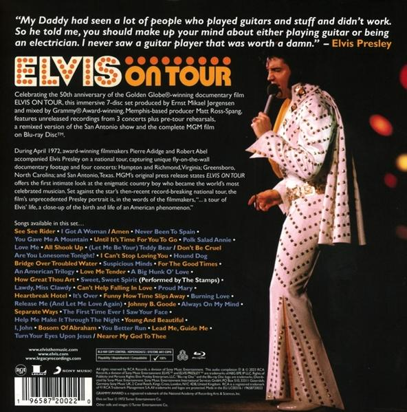 Filmcover mit Elvis Presley. Text auf dem Cover und der Rückseite.