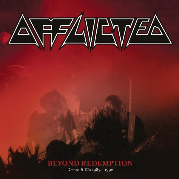 Albumcover mit dem Bandnamen 'AFFLICTED' und dem Titel 'BEYOND REDEMPTION' auf rotem Hintergrund.