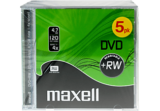 MAXELL DVD+RW 5 Pack 10mm Jewel Case