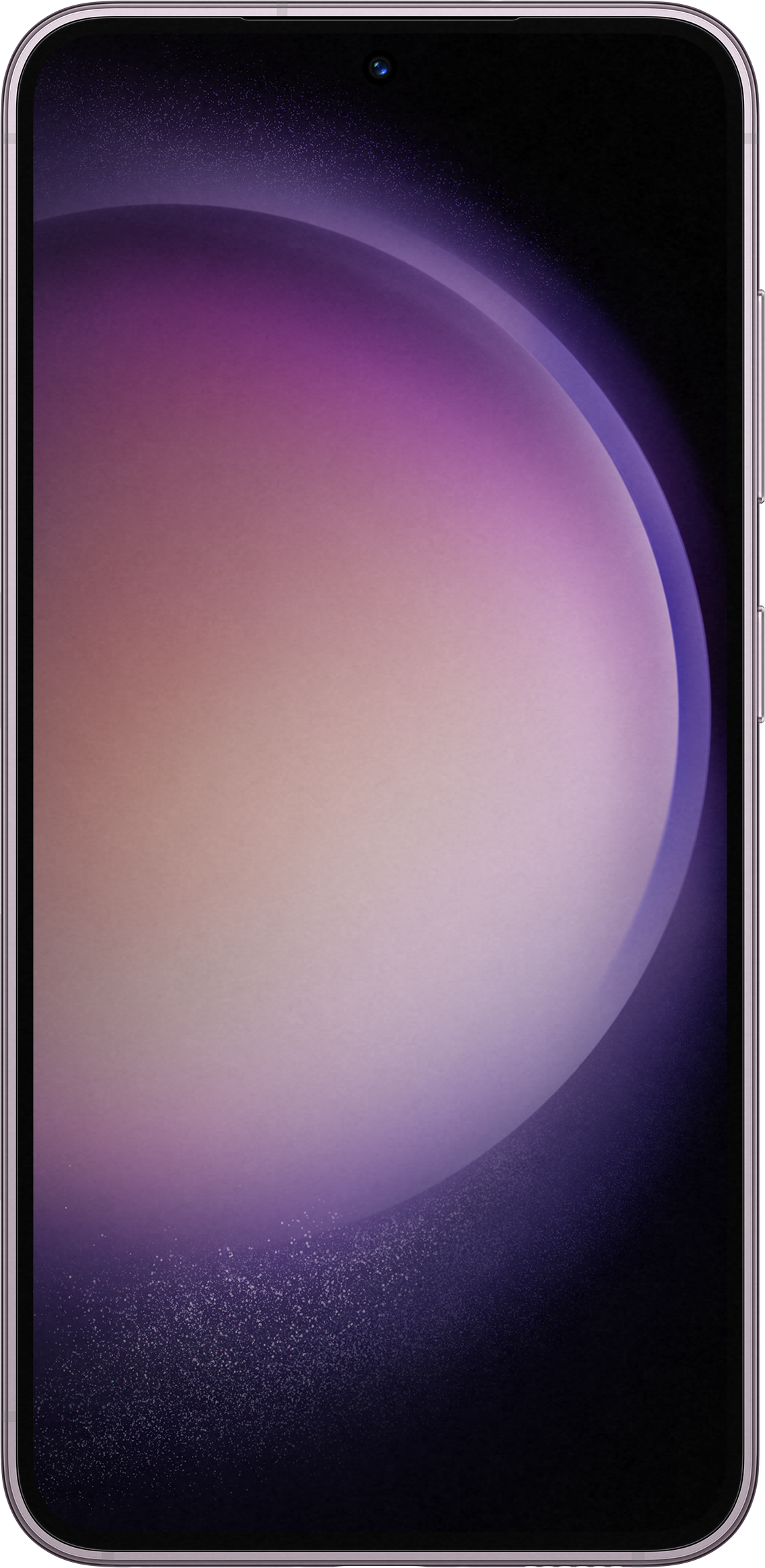 Schwarzes Smartphone mit Gradienten-Hintergrund.