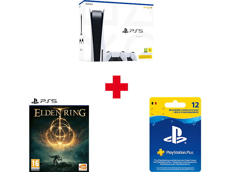 PLAYSTATION PS5 + Elden Ring FR/NL PS5 + PS Plus 12 mois