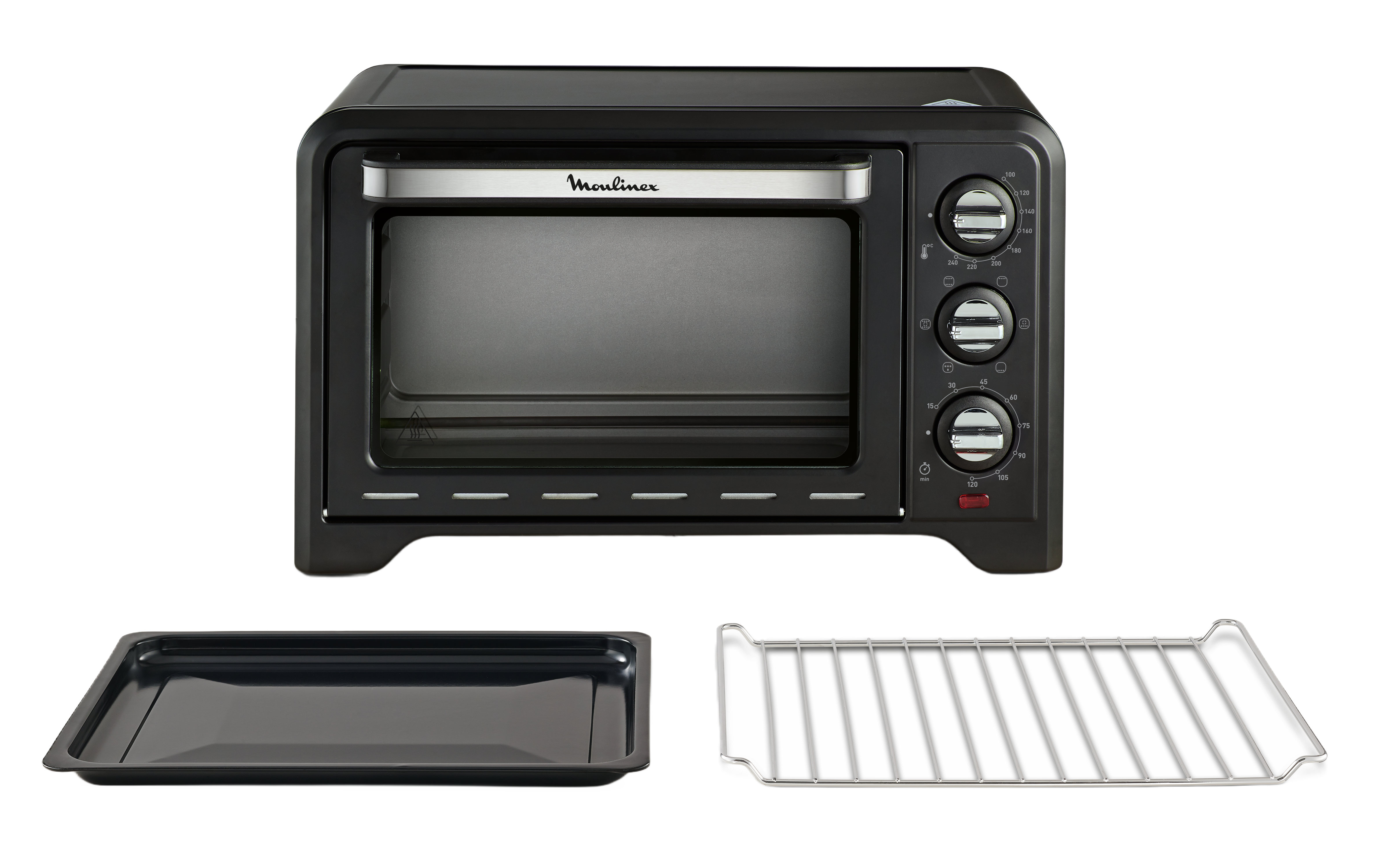 Mini horno - Moulinex OX444810 OPTIMO, Potencia 1380W, Capacidad 19L, Temporizador, Negro