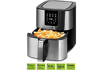 GOLDMASTER Brenda GM-7484 Air Fryer Sıcak Hava Fritözü Siyah Gümüş_2