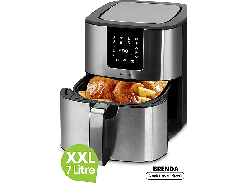 GOLDMASTER Brenda GM-7484 Air Fryer Sıcak Hava Fritözü Siyah Gümüş_5