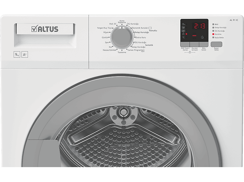 ALTUS AL 91 IC A+ Enerji Sınıfı 9kg Isı Pompalı Kurutma Makinesi Beyaz_2