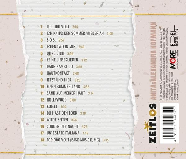 Rückseite eines CD-Albums mit Titelliste, Künstlername und Albumtitel.