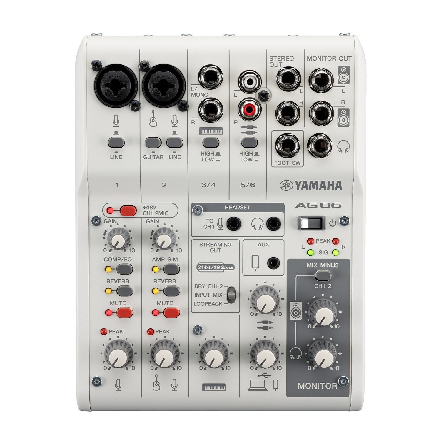 Mixer USB Yamaha Ag06Mk2W