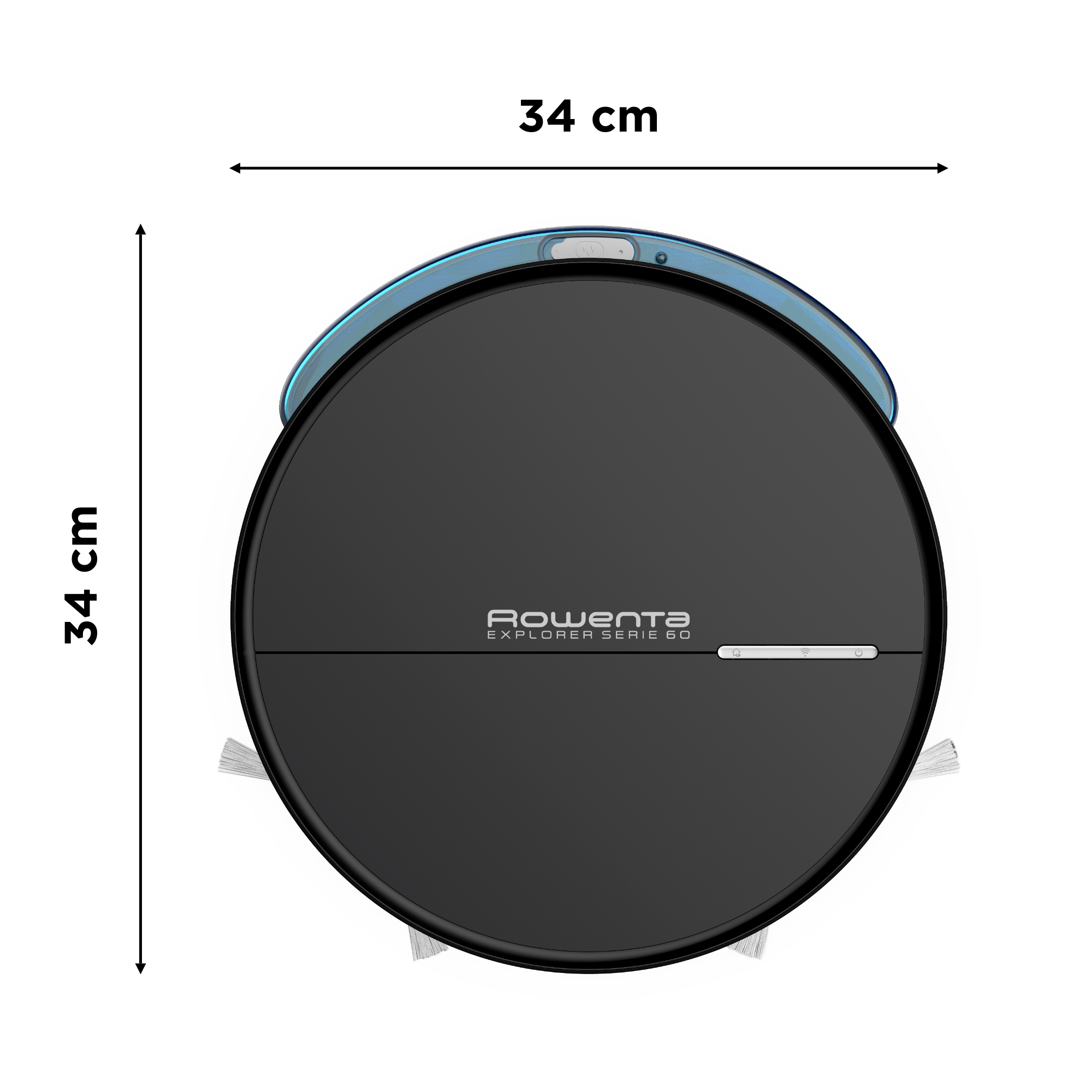 Robot aspirador - Rowenta RR7455WH, Aspira y friega a la vez, 550 W,  0.4 l, Autonomía 90 min, 65 dB, Wi-Fi, Negro