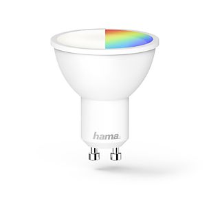 Bombilla inteligente - HAMA WLAN LED, GU10, 5,5 W RGBW, Reflector, LED, Multicolor