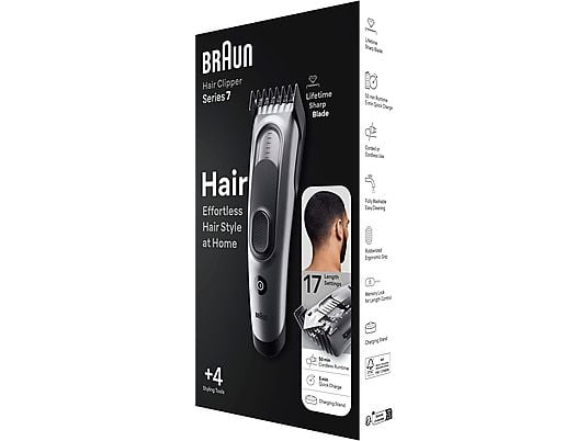 BRAUN HC7390 - Tondeuse à cheveux (Noir/Argent)