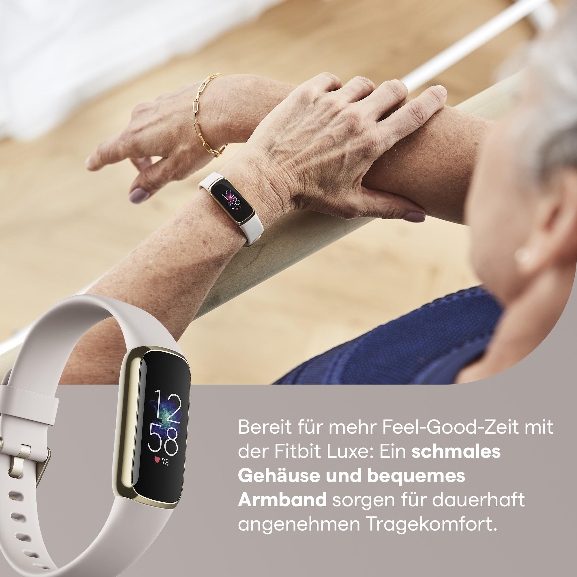 時計 FITBIT lux Fitbit Luxe ソフトゴールド ホワイト スマートウォッチ Luxe