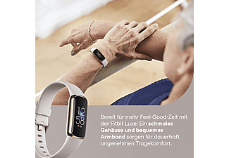FITBIT Fitnesstracker Luxe, Mondweiß/Edelstahl Softgold