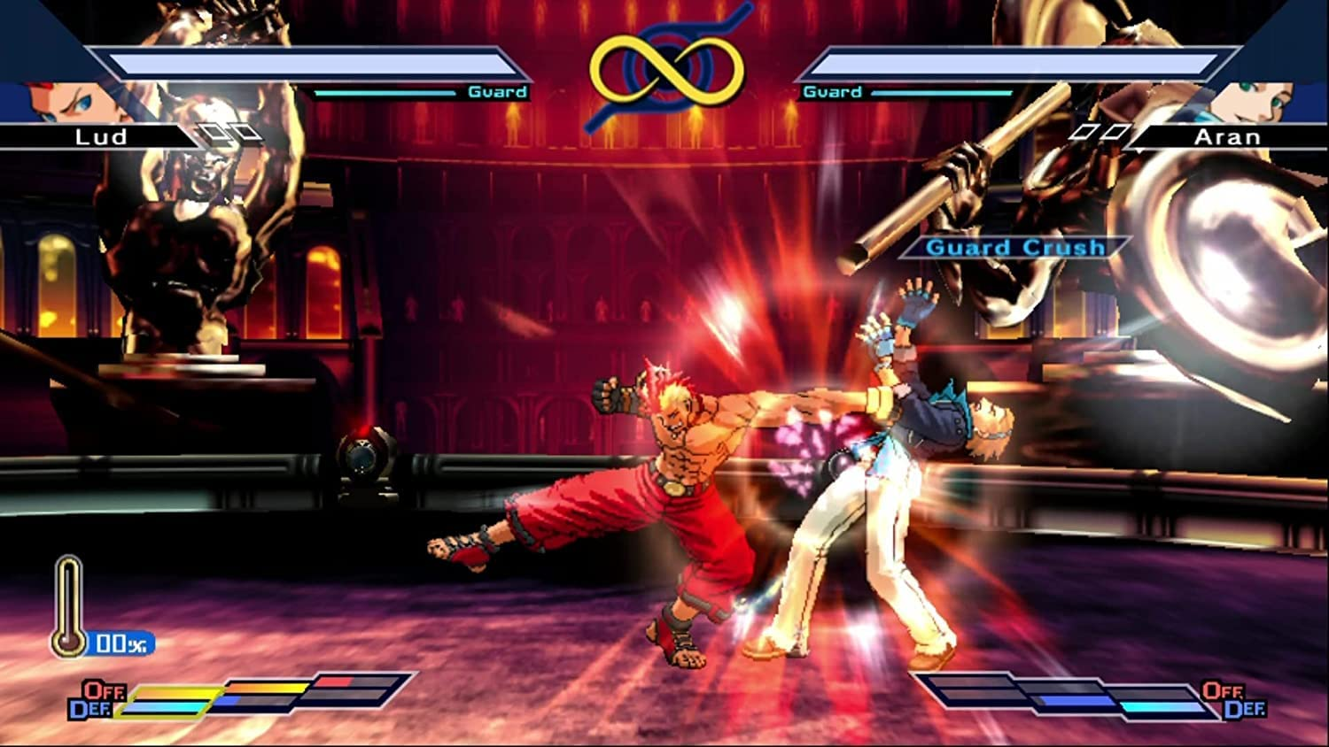 Dos personajes de videojuegos luchando.