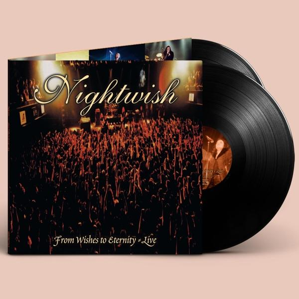 Nightwish-Albumcover mit Menge und Bühne. Zwei schwarze Schallplatten sind sichtbar.